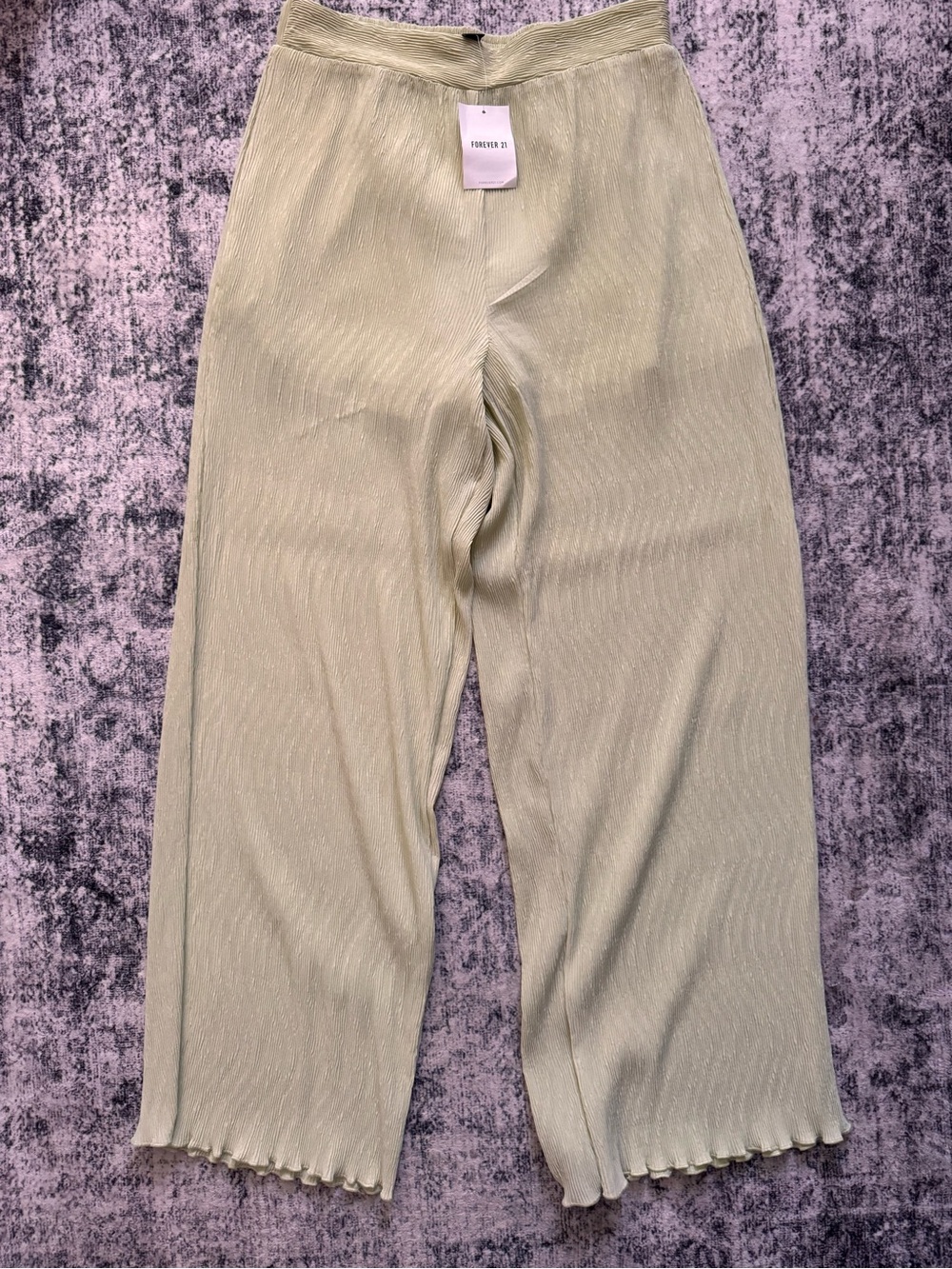 Forever 21 Light Sage Pleated Wide Leg Pants